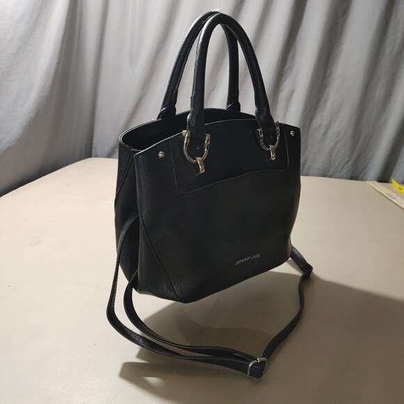 London Fog Black Handbag Tote Bag Crossbody Strap Multiple Compartments Medium - Picture 13 of 14